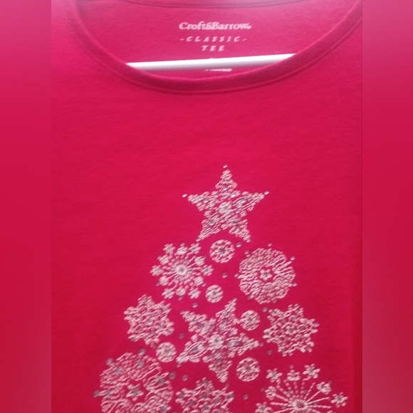 Red Silver Christmas Tree Snowflake Sweater - Picture 2 of 2